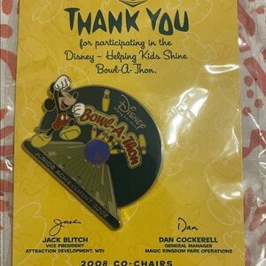 Disney Helping Kids Shine Bowl-A-Thon Pin - Black and Gold